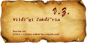Világi Zakária névjegykártya